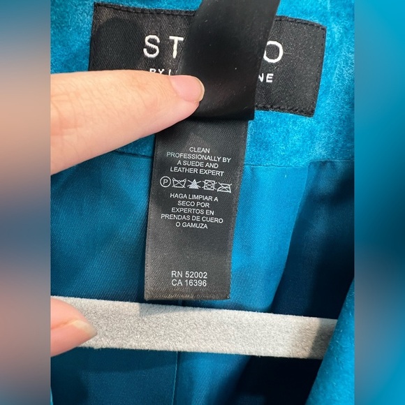 DO NOT BUY Liz Claiborne Women’s Blue Suede Jacket Size Medium - Picture 5 of 12